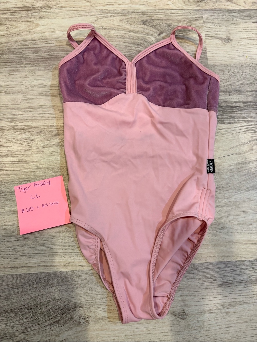 Tiger Friday Girls' Pink Two-Tone Dance Leotard